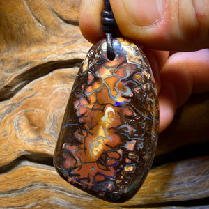 Dad 51 x 33mm - Drilled Tribal Queensland Boulder Opal Necklace