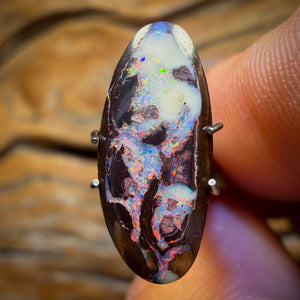 4.1cts - Yowah Nut Partial Crystal Centre Opal. Australian Boulder Opal