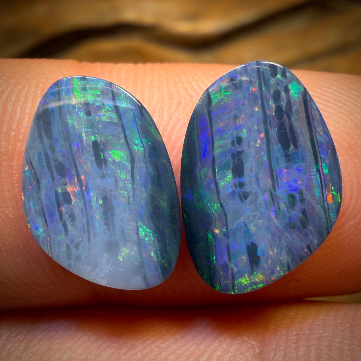 4.9cts - Australian Boulder Opal Doublet Pair
