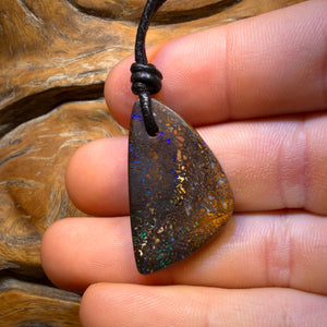 Wildcard! 33 x 19mm - Drilled Tribal Queensland Boulder Opal Necklace