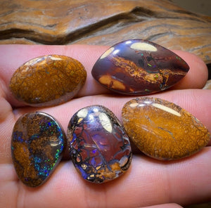 🔒 86.6cts - 5x Australian Tribal Boulder Opal’s. Wholesale Dealers Parcel