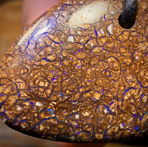 32 x 21mm - Drilled Tribal Queensland Boulder Opal Necklace