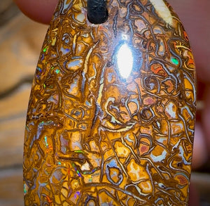 34 x 17mm - “Big City Streets” Drilled Australian Tribal Boulder Opal Necklace