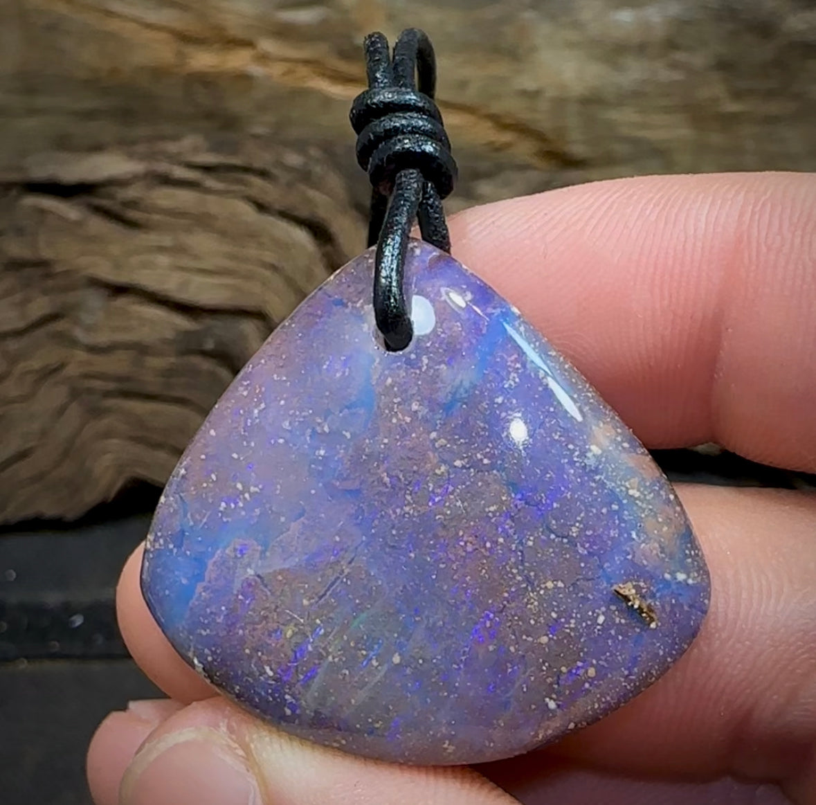 32 x 37mm- Stand Out Drilled Boulder Opal Necklace