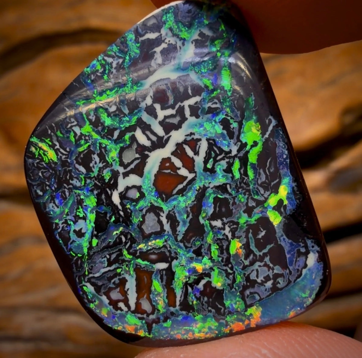 30.1cts - TOP Tribal Australian Black Boulder Opal from Koroit