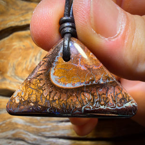 40 x 24mm - Drilled Tribal Queensland Boulder Opal Necklace