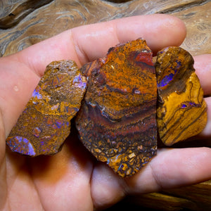 410.1cts - 3x Yowah Nut Opal Rough Parcel. Australian Boulder Opal