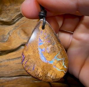 47 x 33mm - Drilled Australian Boulder Opal Necklace