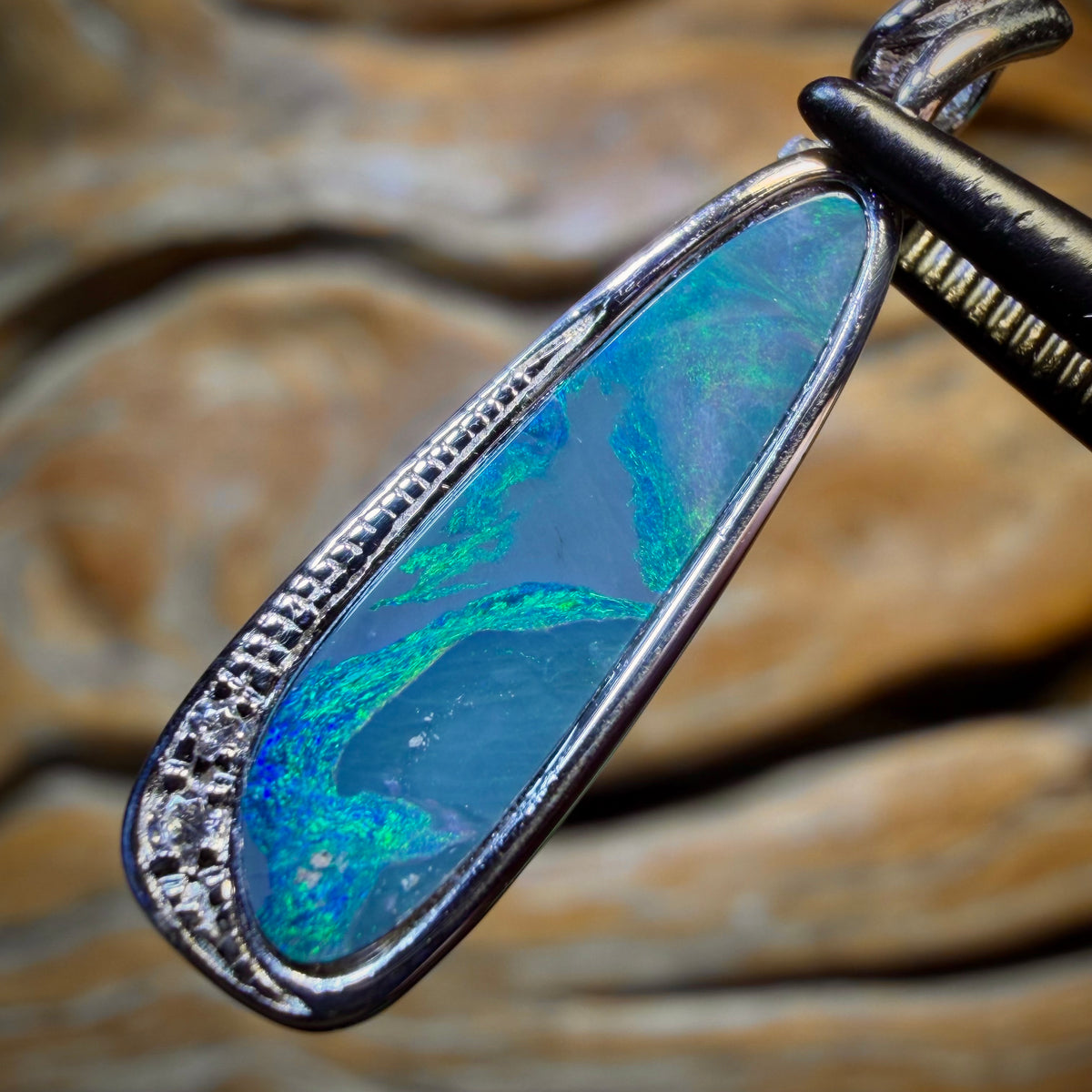 OpalFest Bargain 90% Off End Of The Night Sterling Silver - Queensland Boulder Opal Doublet Pendant