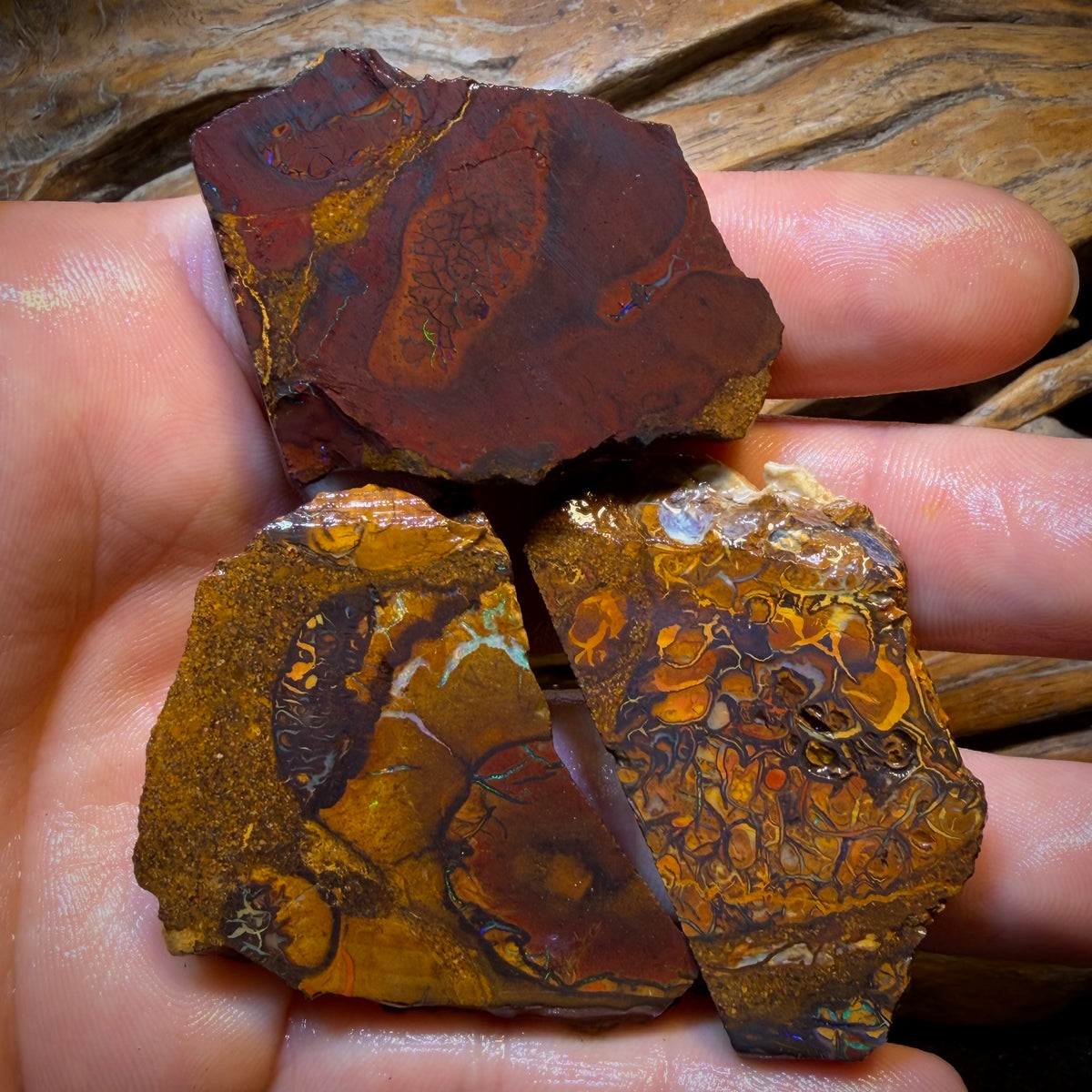 415cts - 3x Yowah Nut Tribal Opal Rough Parcel. Australian Boulder Opal