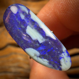 12.7cts - Ice Drift Queensland Boulder Seam Opal Picture Stone. Australian Opal