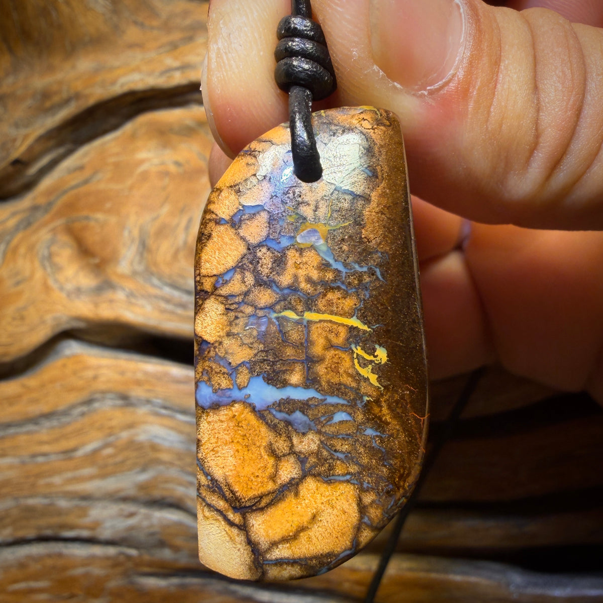 41 x 19mm - Drilled Tribal Queensland Boulder Opal Necklace