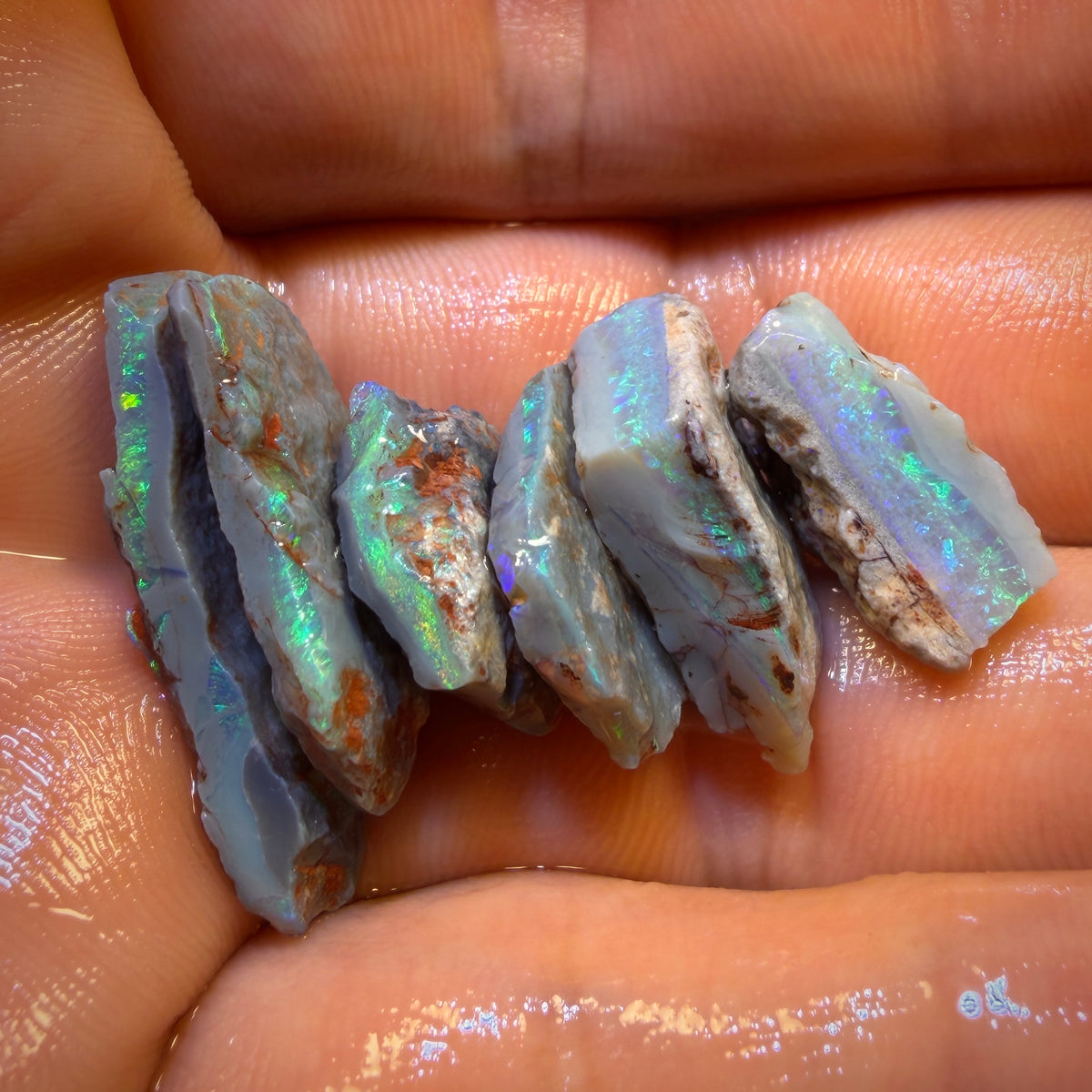 42.9cts - 6x Lightning Ridge Opal Rough Parcel