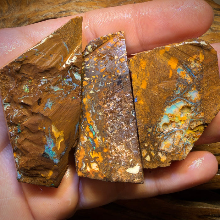 420.4cts - 3x Yowah Nut Rough Opal Parcel. Australian Opal