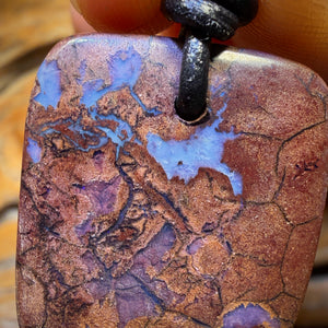 27 x 24mm - Drilled Tribal Queensland Boulder Opal Necklace