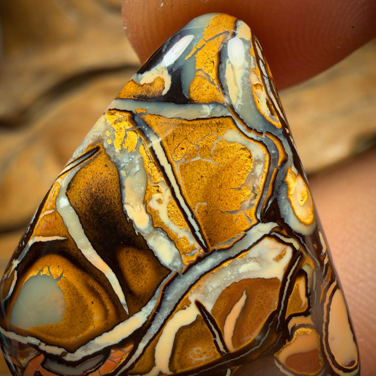 64.4cts - Artistic Tribal Queensland Boulder Opal from Yowah