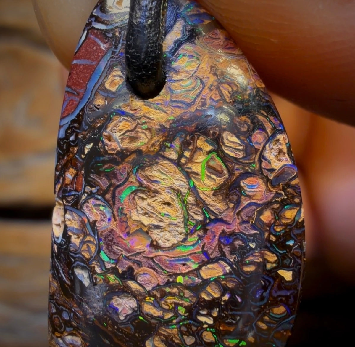 31 x 15mm - Drilled Tribal Queensland Boulder Opal Necklace