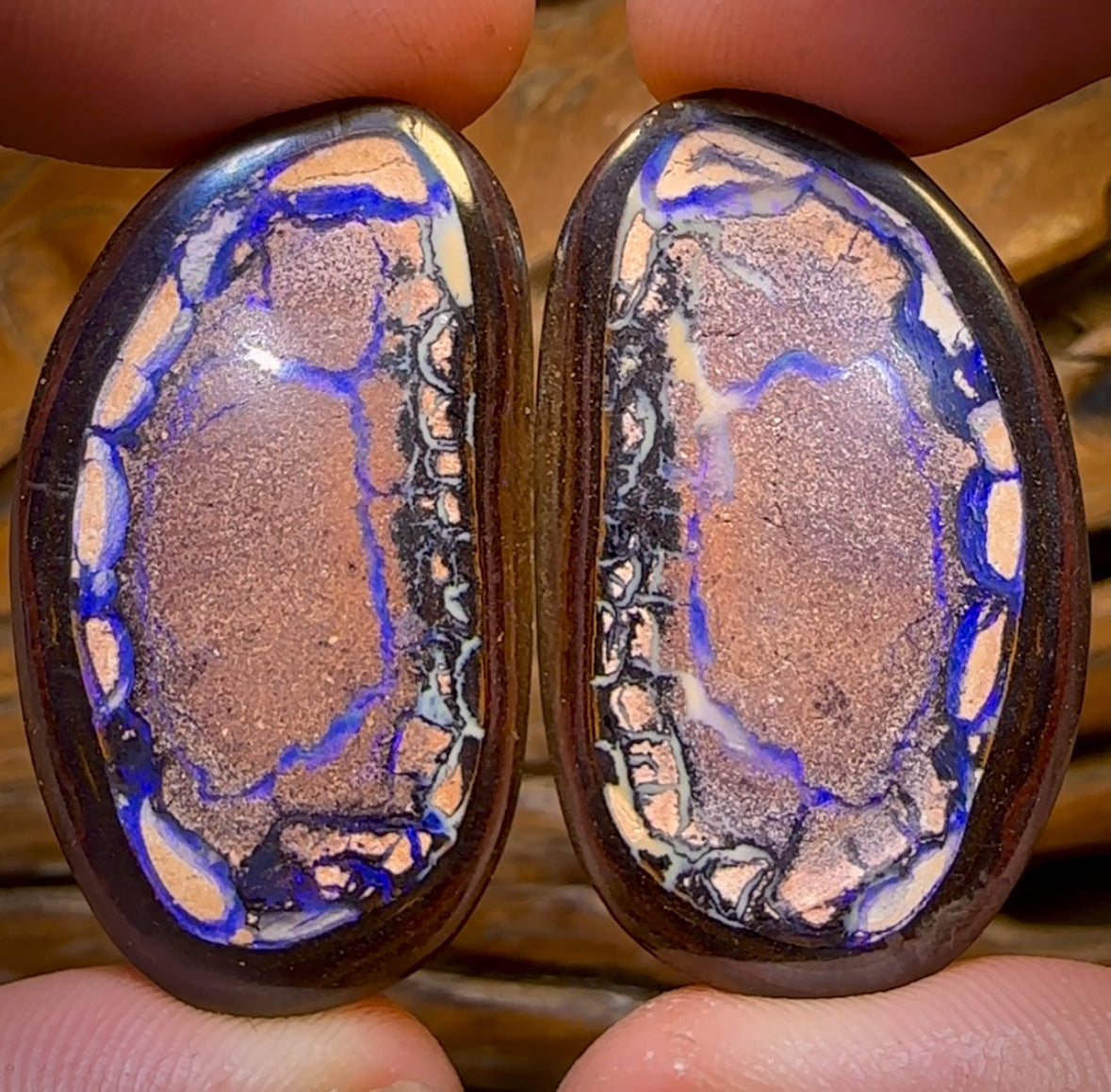 181.6cts - Wonderful Complete Yowah Nut Tribal Kernel Opal Pair