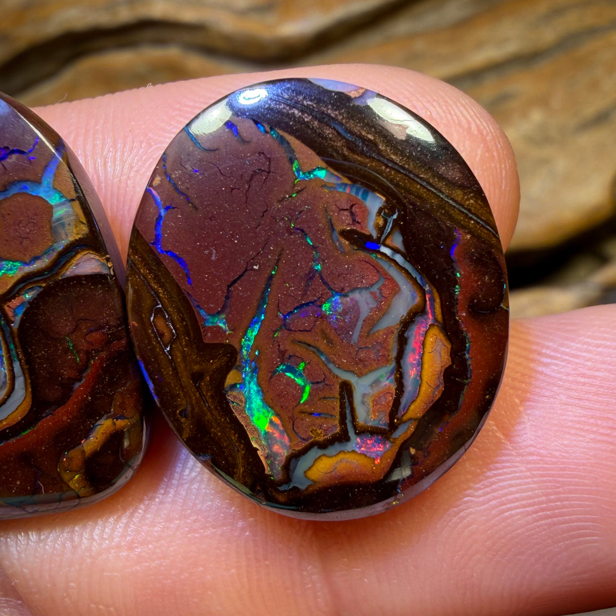 41.7cts - Tribal Yowah Nut Kernel Opal Pair