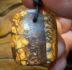 29 x 24mm - Awesome Tribal Drilled Australian Boulder Opal Necklace