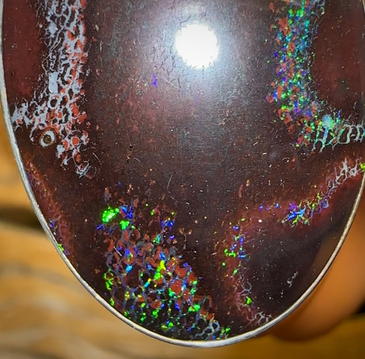 Sterling Silver - Tribal Boulder Opal UNISEX Pendant