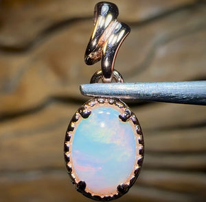 Sterling Silver Plated - Solid South Australian Crystal Opal Pendant