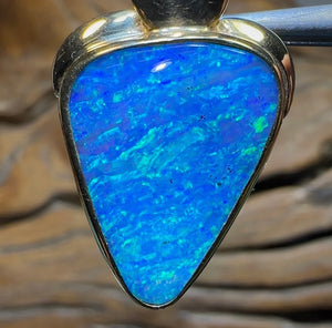 18k Gold - Heritage Collection Stunning Solid Australian Boulder Opal Pendant - Opal Whisperers