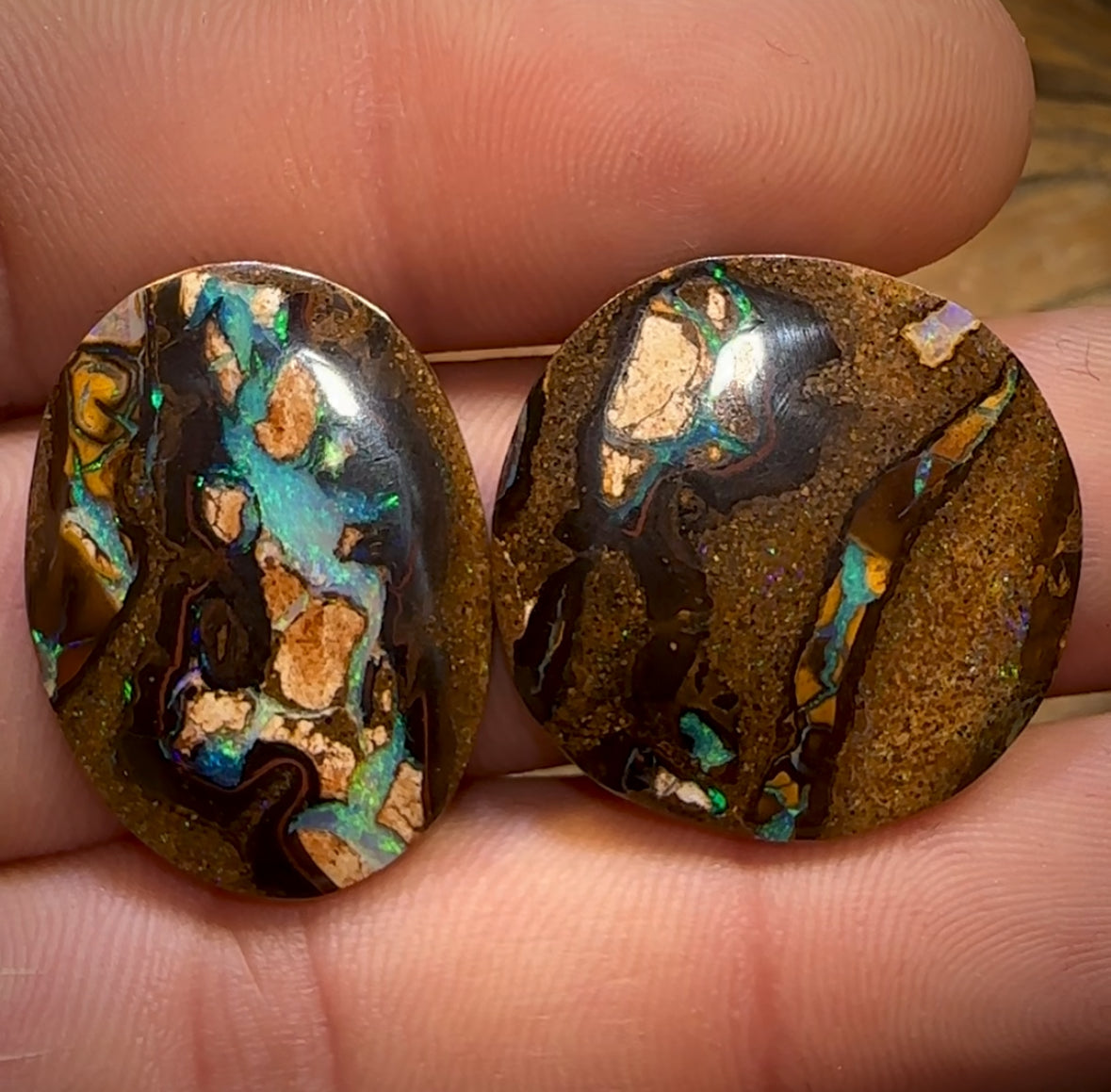 35.1cts - Tribal Queensland Boulder Opal Pair