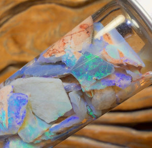 57.8cts - Rare Mintabie Rough Opal Vial. South Australian Opal