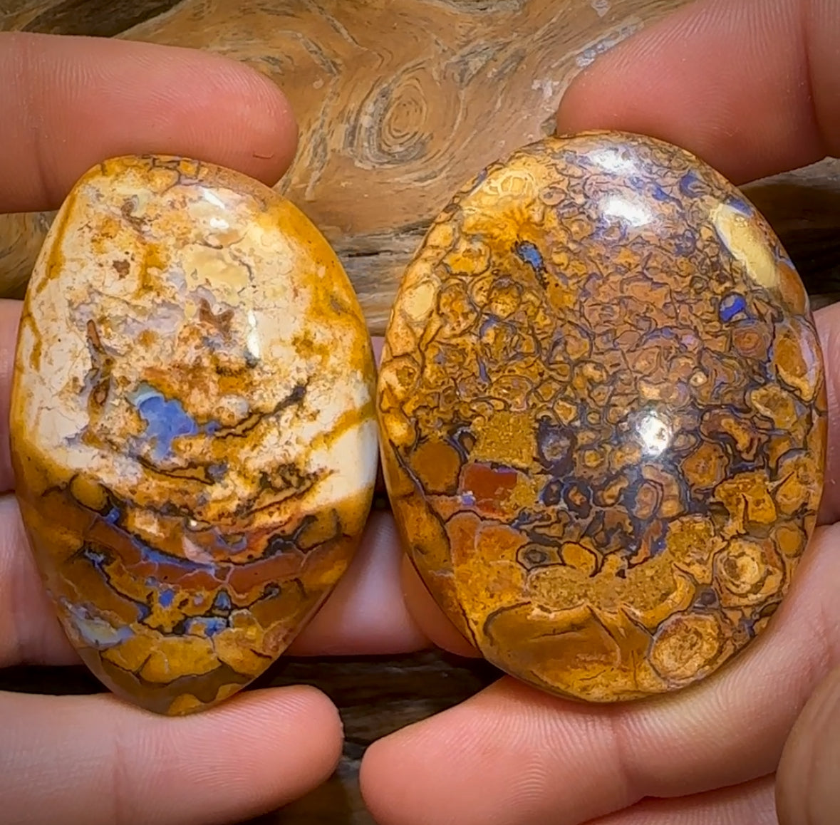 282.9cts - Tribal Queensland Boulder Opal Pair. Partial Crystal Centre’s!