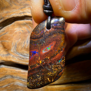 42 x 19mm - Drilled Tribal Queensland Boulder Opal Necklace