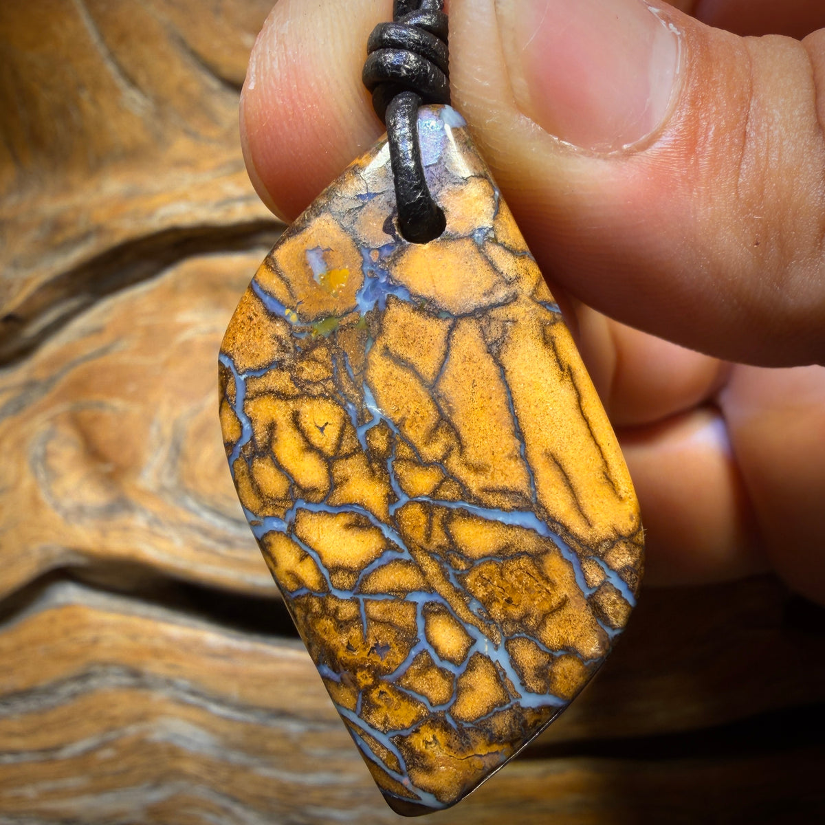 42 x 22mm - Drilled Tribal Queensland Boulder Opal Necklace