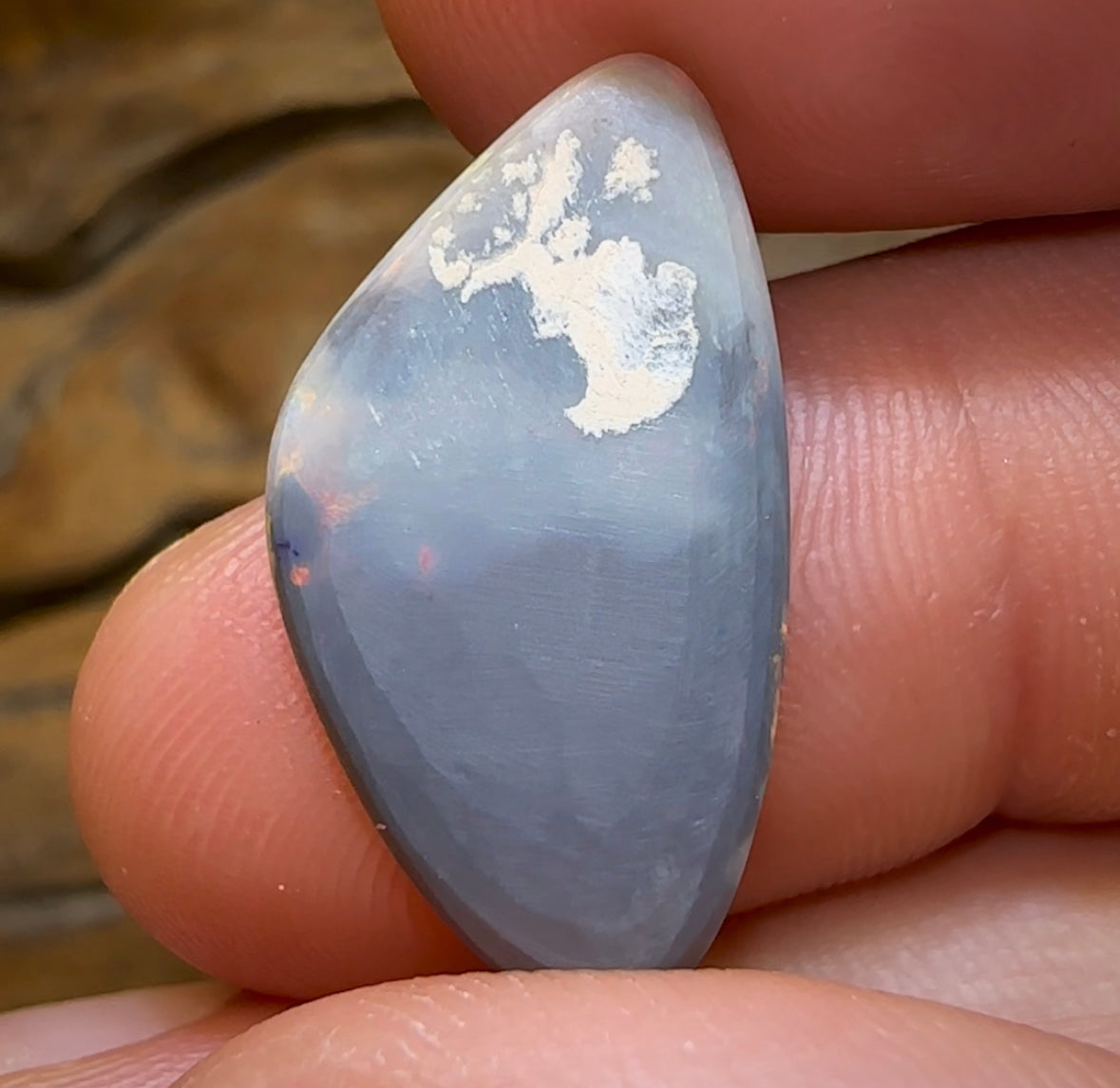 8.4cts - Lightning Ridge Semi Black Opal. Red Fire - Opal Whisperers