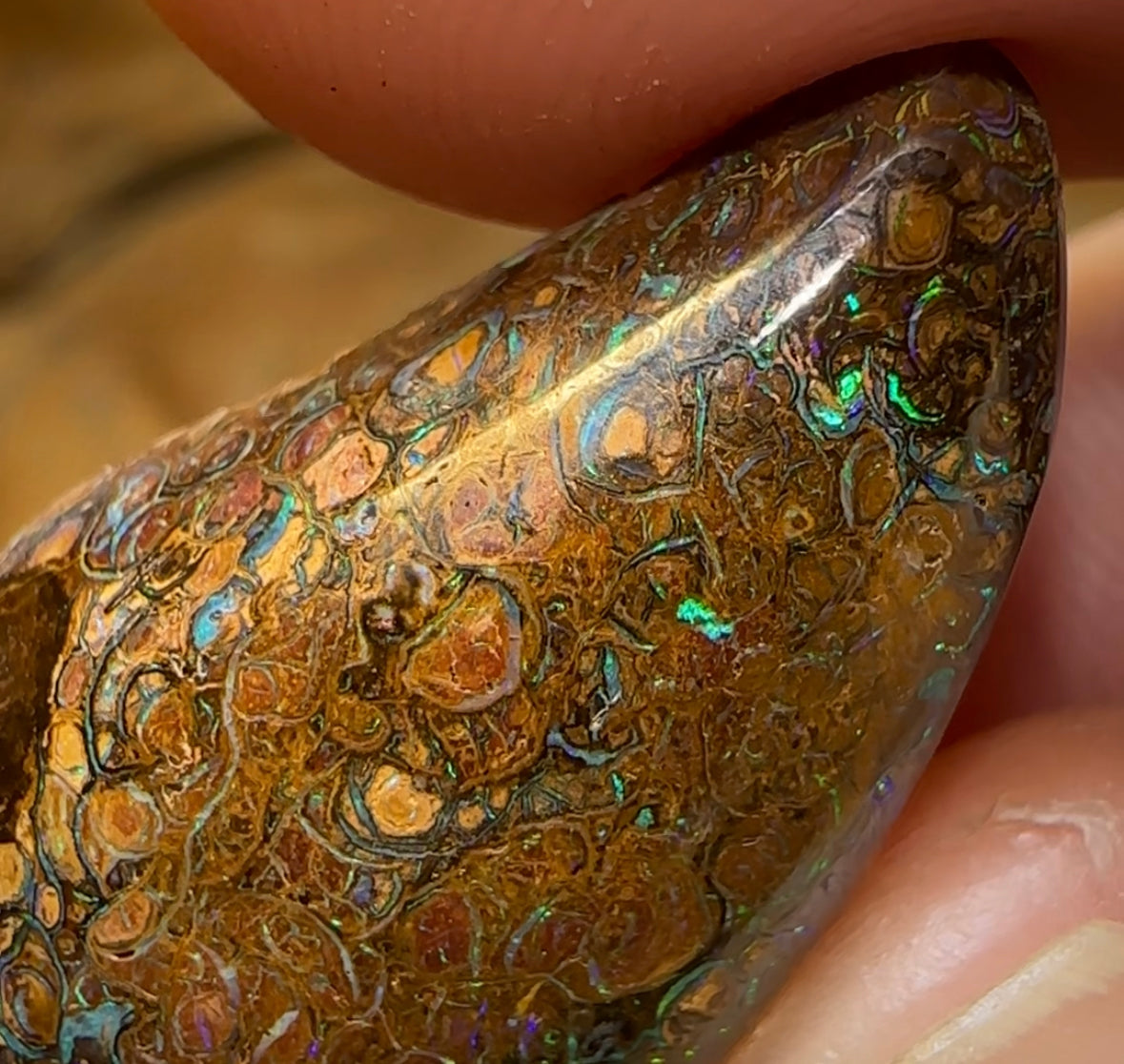 35.8cts - Yowah Boulder Opal. Tribal Pattern Australian Opal - Opal Whisperers