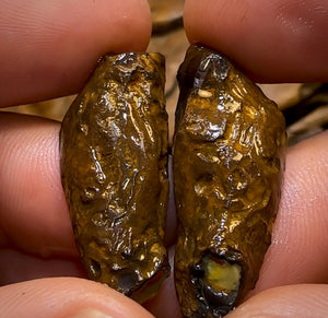 40.9cts - Yowah Nut Crystal Centre Rough Pair