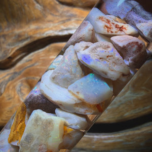 Wild Card!  110.8cts - Vial of Shell Fossil Opal from South Australia