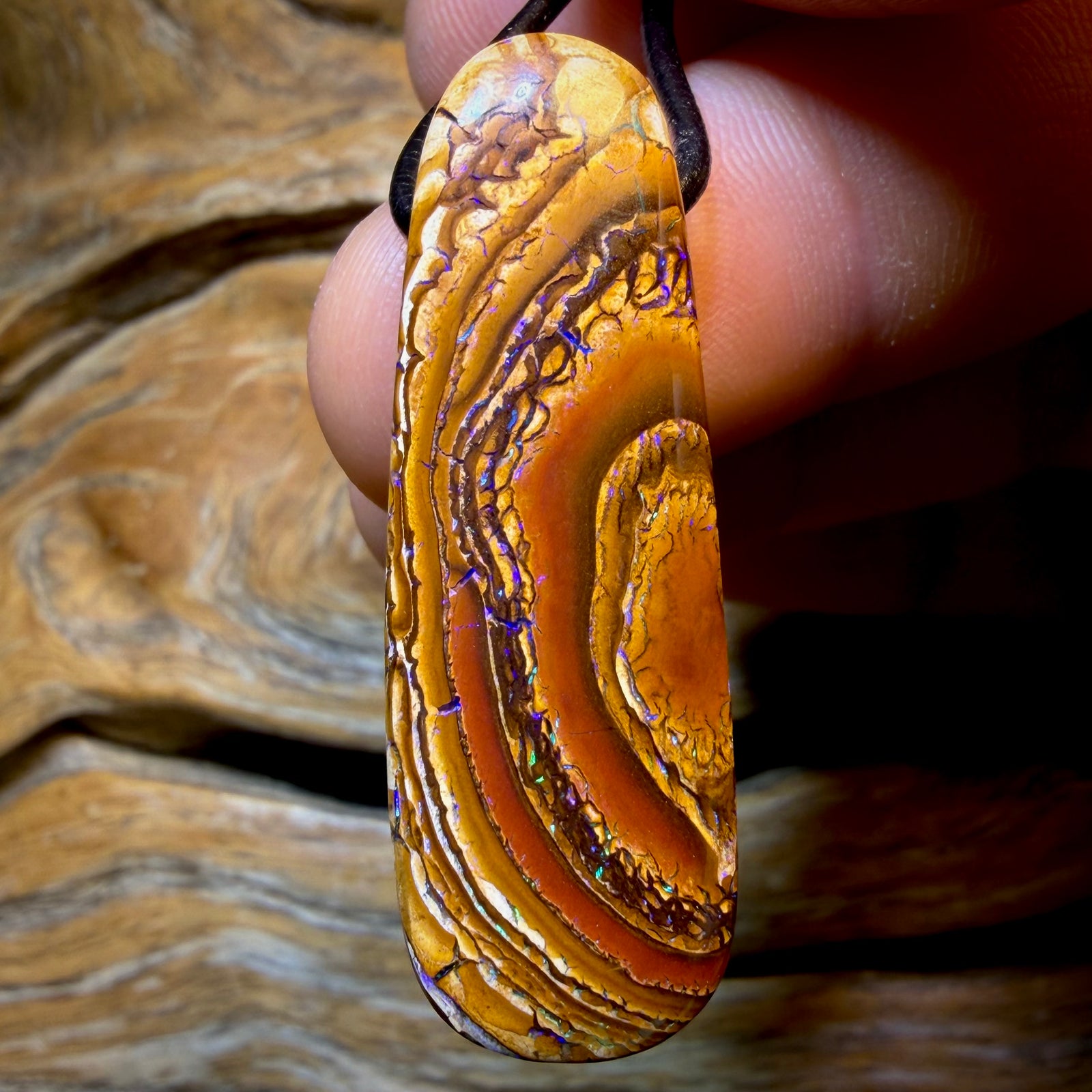 43 x 14mm - Drilled Tribal Queensland Boulder Opal Necklace