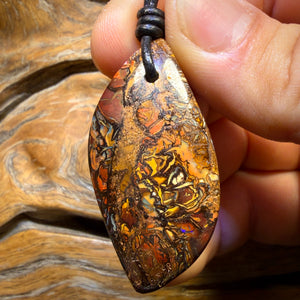 43 x 22mm - Drilled Tribal Queensland Boulder Opal Necklace