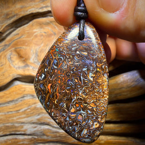 43 x 27mm - Drilled Tribal Queensland Boulder Opal Necklace