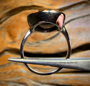 Landscape MUMMY Sterling Silver - Solid Tribal Boulder Opal Picture Stone Ring with Electric Colours