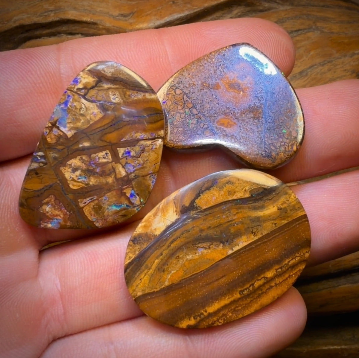 93.2cts - 3x Australian Boulder Opal’s. Wholesale Dealers Parcel