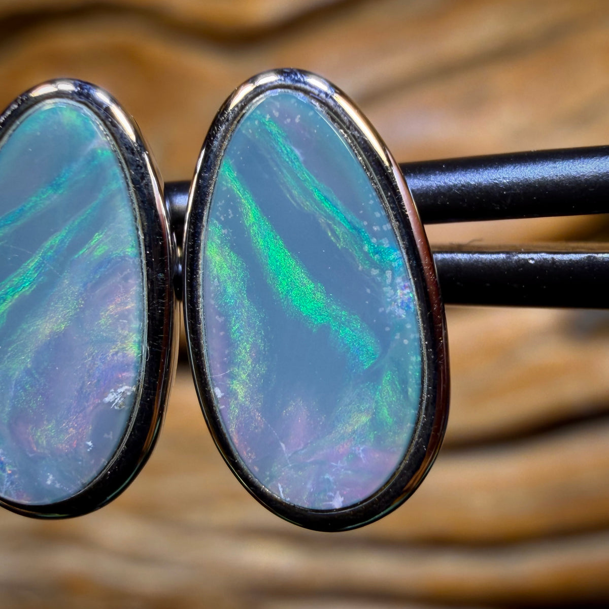 TGIF Sterling Silver - Australian Boulder Opal Doublet Stud Earrings