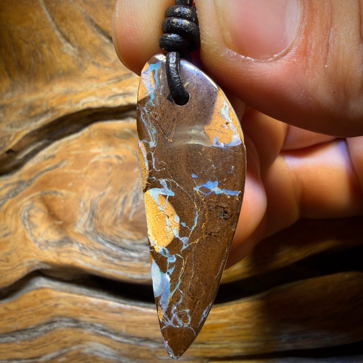44 x 15mm - Drilled Queensland Boulder Opal Necklace