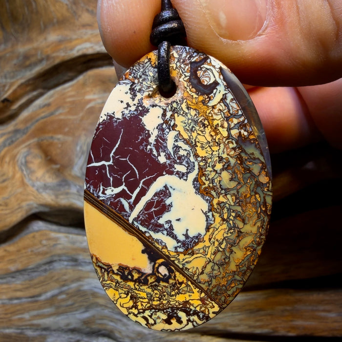44 x 29mm - Drilled Tribal Queensland Boulder Opal Necklace