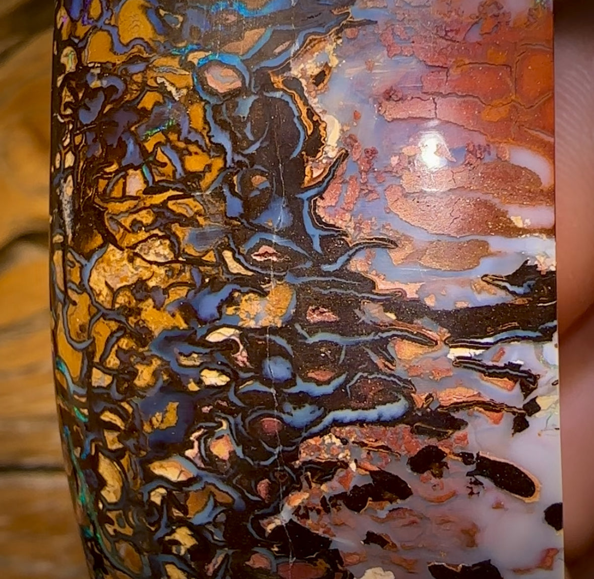 221.6cts - ‘Flood Plains’ Large Tribal Queensland Boulder Opal Picture Stone from Yowah