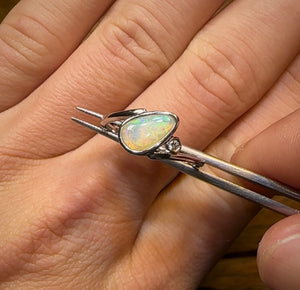 St. Silver - South Australian Crystal Opal Ring - Opal Whisperers