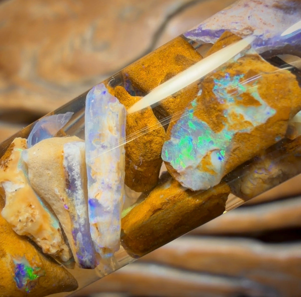 42cts - Vial of Yowah Opal Rough w/ Fossil Opal