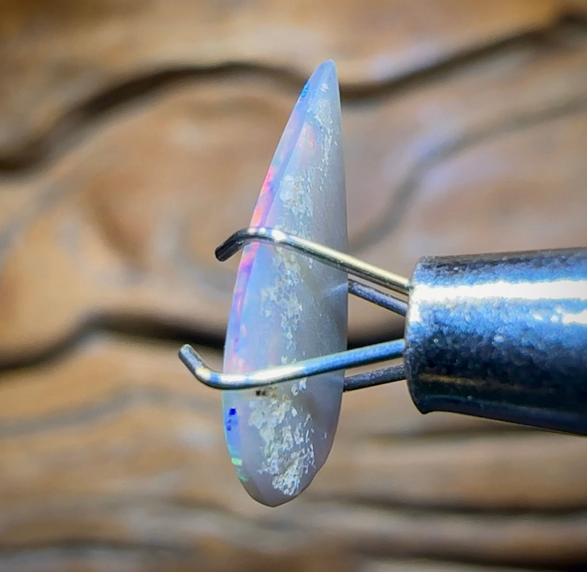 0.8cts - Lightning Ridge Black Crystal Opal - Opal Whisperers