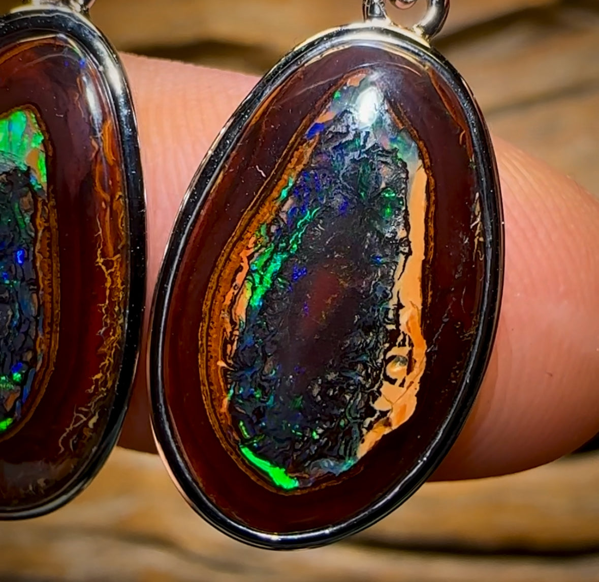 Sterling Silver - Yowah Nut Kernel Opal Earrings - Setting Free!