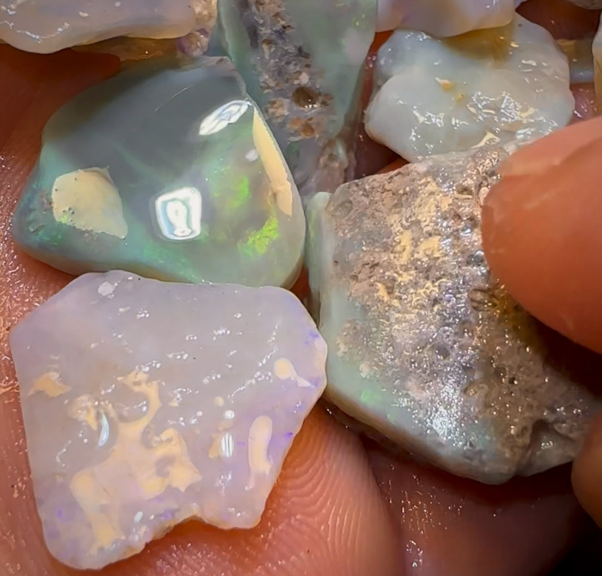 🔒201.2cts - 12x Lightning Ridge Opal Rough Parcel. Serious Cutters!